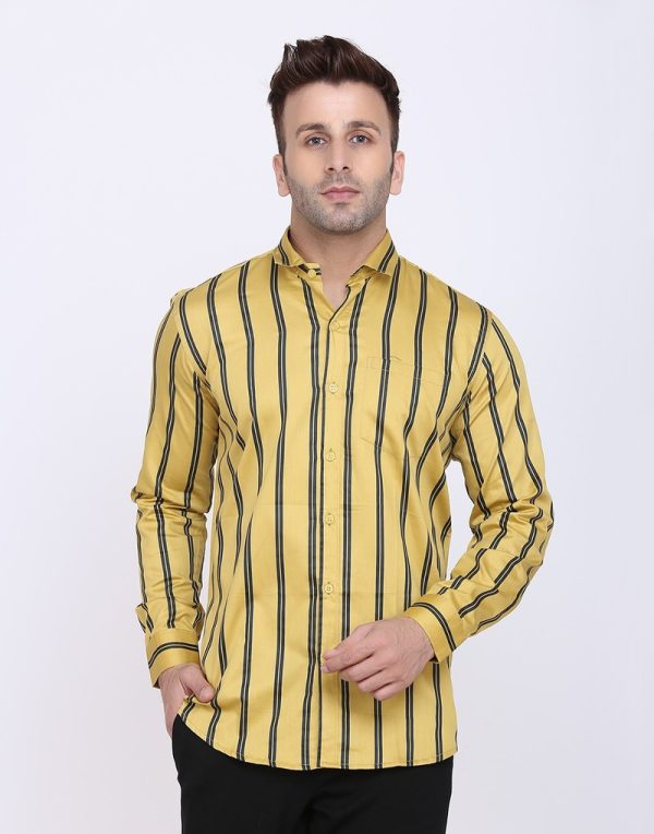 Radha - Cotton Full Sleeve Stripes Men's Shirt