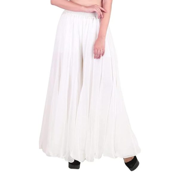 Women Regular Loose Fit Solid Colour Georgette Flared Sharara Mid Rise Palazzo