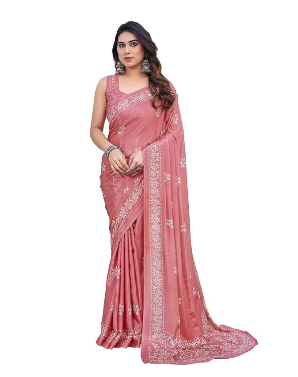 Women's Elegant Chiffon Saree with Blouse Material - Embrace Trendy Style and Timeless Elegance in this Exquisite Attire