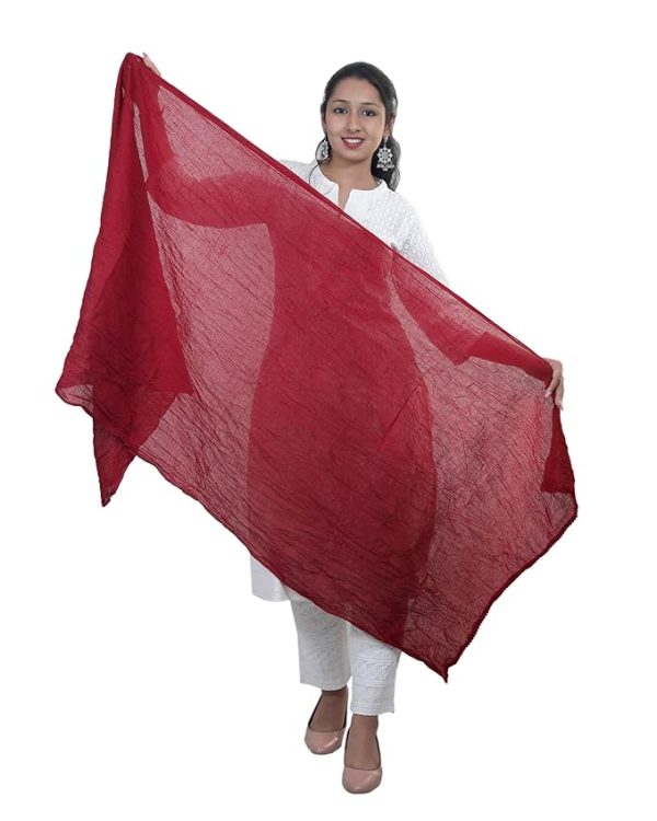 Women's Plain Cotton Dupatta Everyday Elegance Size 2.25 m